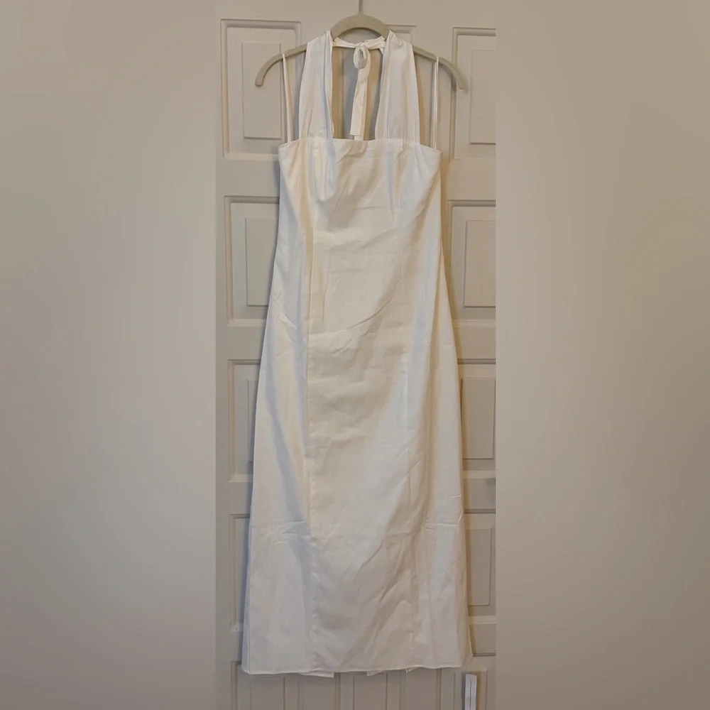 Reformation Bessi Halter Midi Dress White NWT - Picture 5 of 11